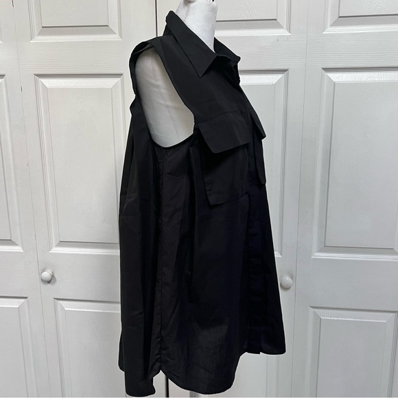 Zara Sleeveless Black Shirt Dress Button Down Size Small NWT - Picture 6 of 16